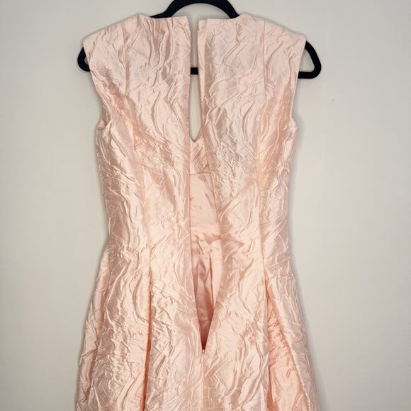 Talbot Runhof Pink Jacquard Knee Length A-Line Dress NWT New US 4 - Picture 8 of 11